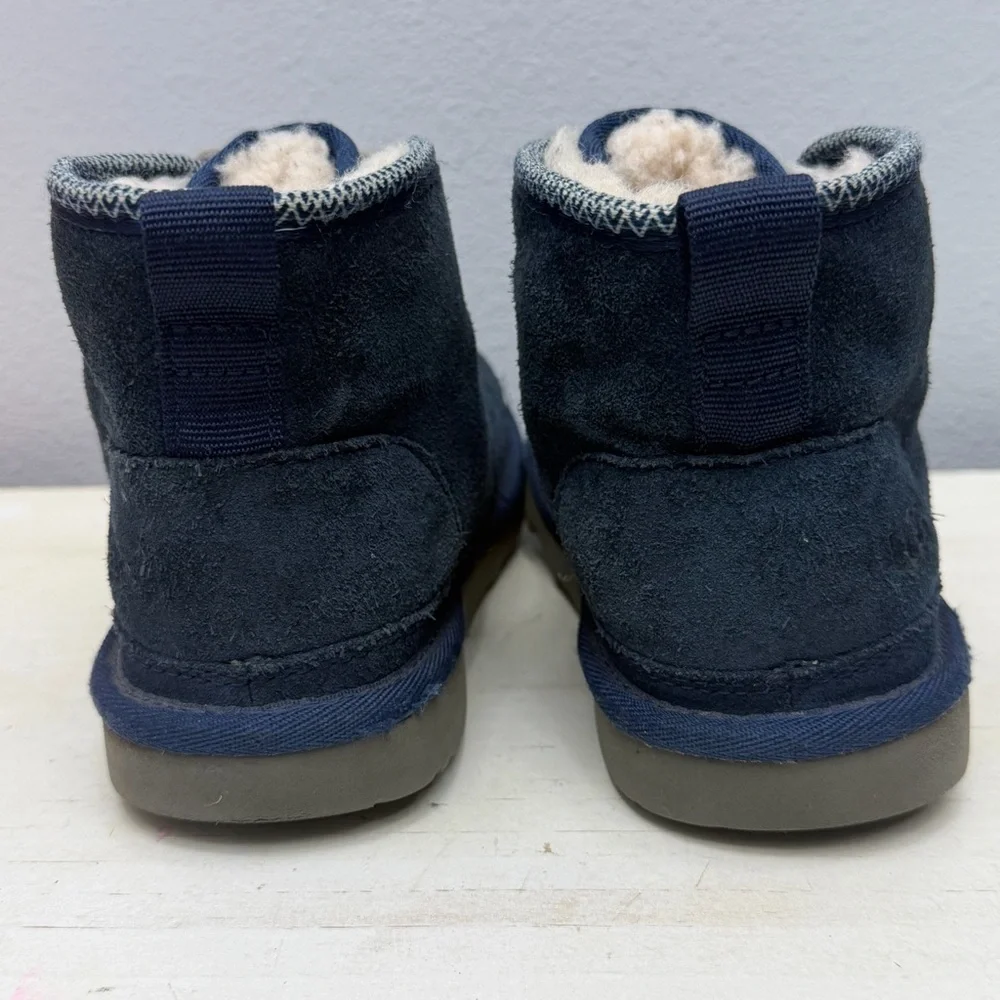 Ugg Blue Suede Neumel Ankle Boots Size 2 Boys